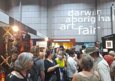 Crowds and stalls at 2022 Darwin Aboriginal Art Fair